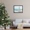 Stupell Industries Snowy Christmas Tree Beach Shore Framed Floater Canvas Wall Art